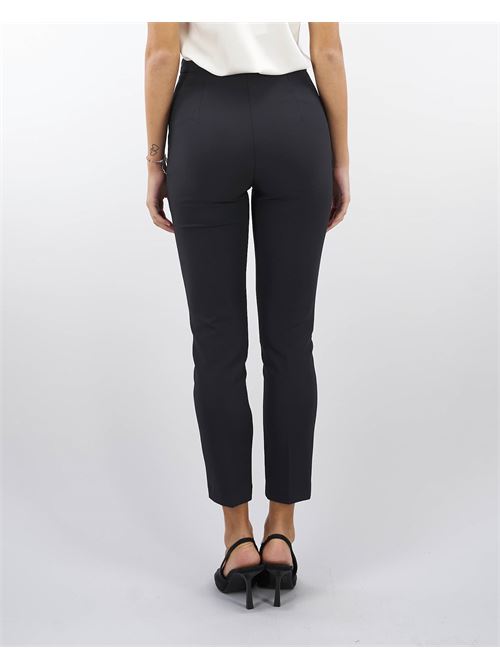 Straight trousers in stretch crepe with logo rivet Elisabetta Franchi ELISABETTA FRANCHI | Pants | PA02446E2110